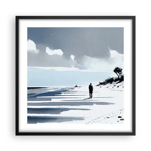 Plakat i sort ramme - Alene - 50x50 cm