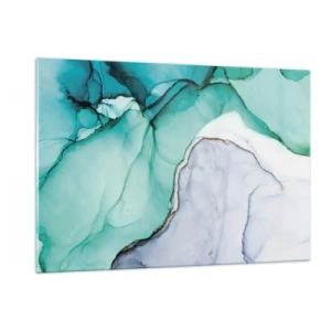 Billede på glas - Undersøgelse i turkis - 120x80 cm