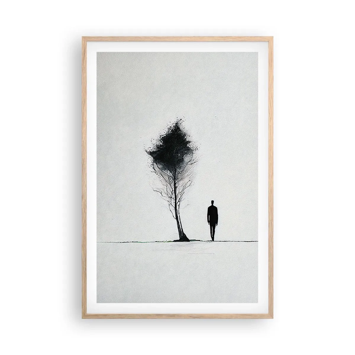 Plakat i ramme af lyst egetræ - Vi vandrer alle - 61x91 cm