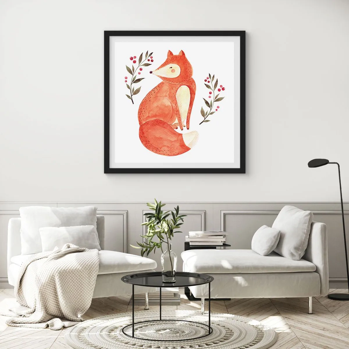 Plakat i sort ramme - Lille rødhåret - 40x40 cm