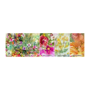 Prøve Fototapet Premium Canvas - Ind i blomsterne ved fortabelse - Blomster, Have, Natur - 100x30 cm