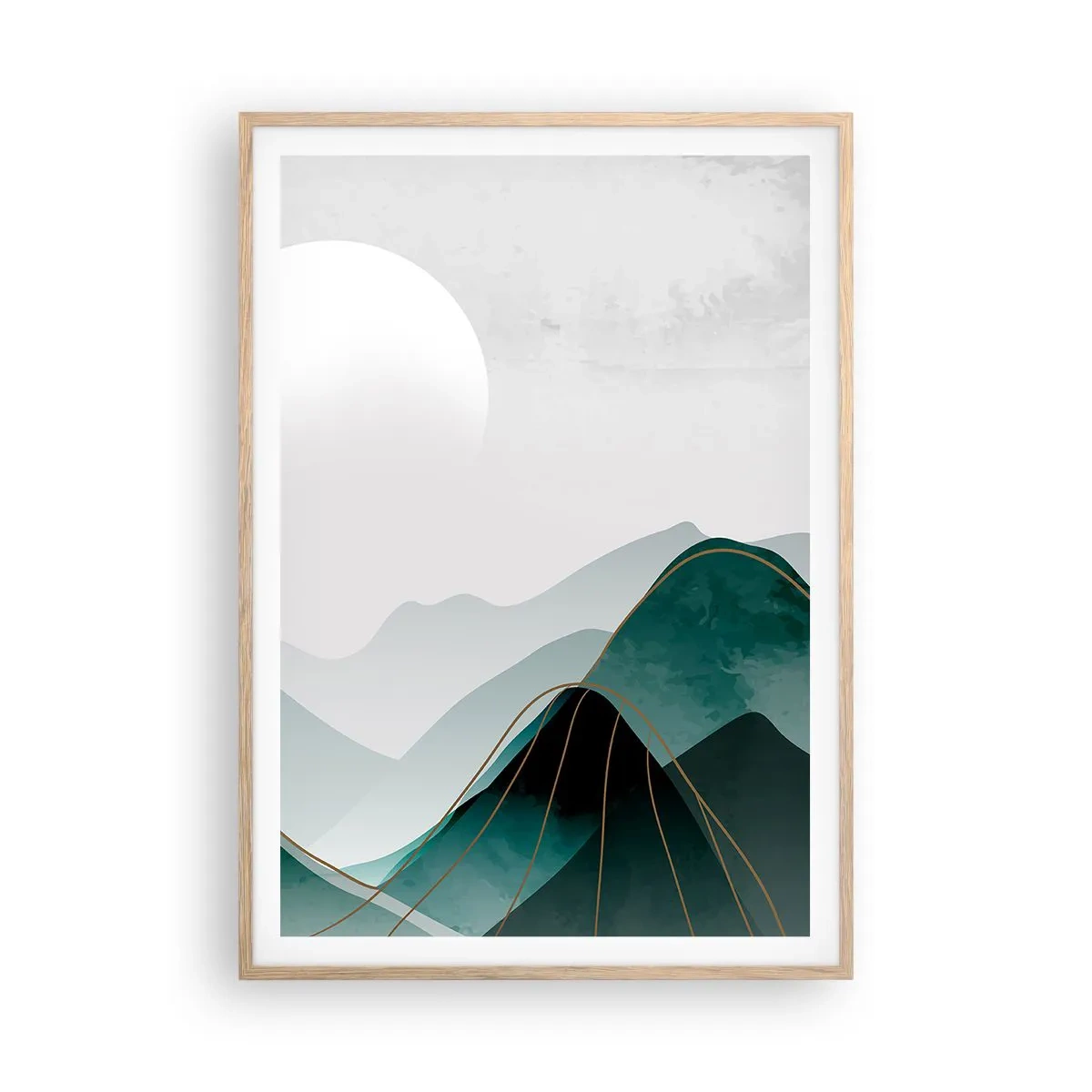 Plakat i ramme af lyst egetræ - I fuld majestæt - 70x100 cm