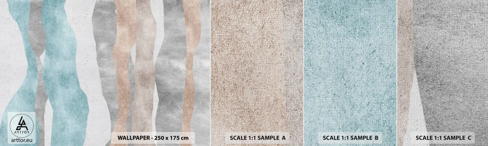 Prøve Fototapet Premium Canvas - En undersøgelse af intimitet - Pastel, Minimalistisk, Linjer - 100x30 cm