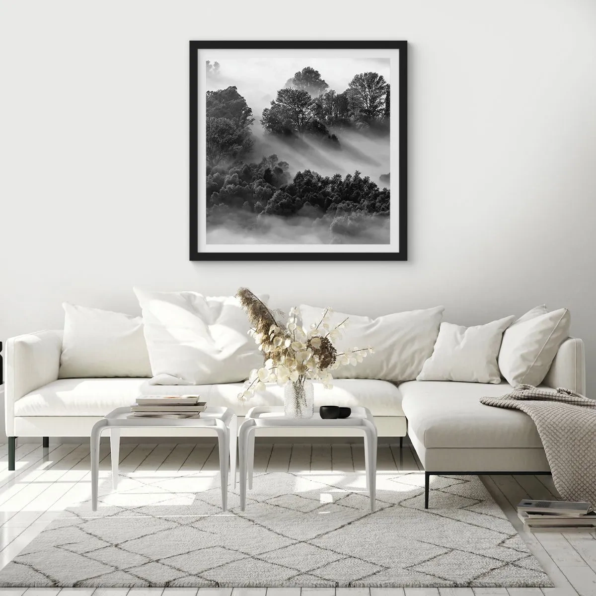 Plakat i sort ramme - At vågne fra søvnen - 40x40 cm