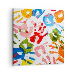 Lærredstryk - Billede på lærred - Følg sporene - 50x50 cm