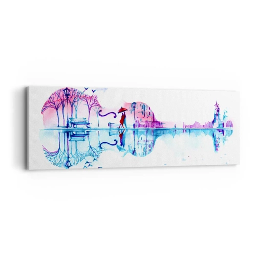 Lærredstryk - Billede på lærred - Jeg vil bringe jer regnvejrssange - 90x30 cm