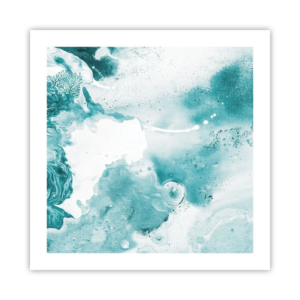 Plakat - Blå oversvømmelsesflader - 50x50 cm