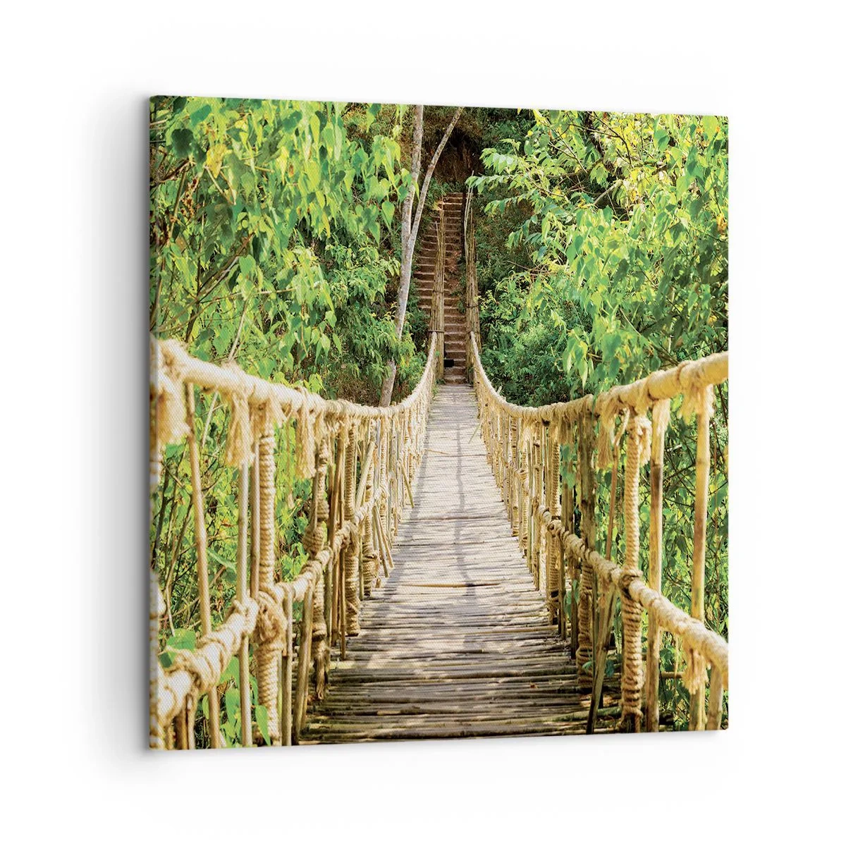 Lærredstryk - Billede på lærred - Ophængt i grønt - 50x50 cm