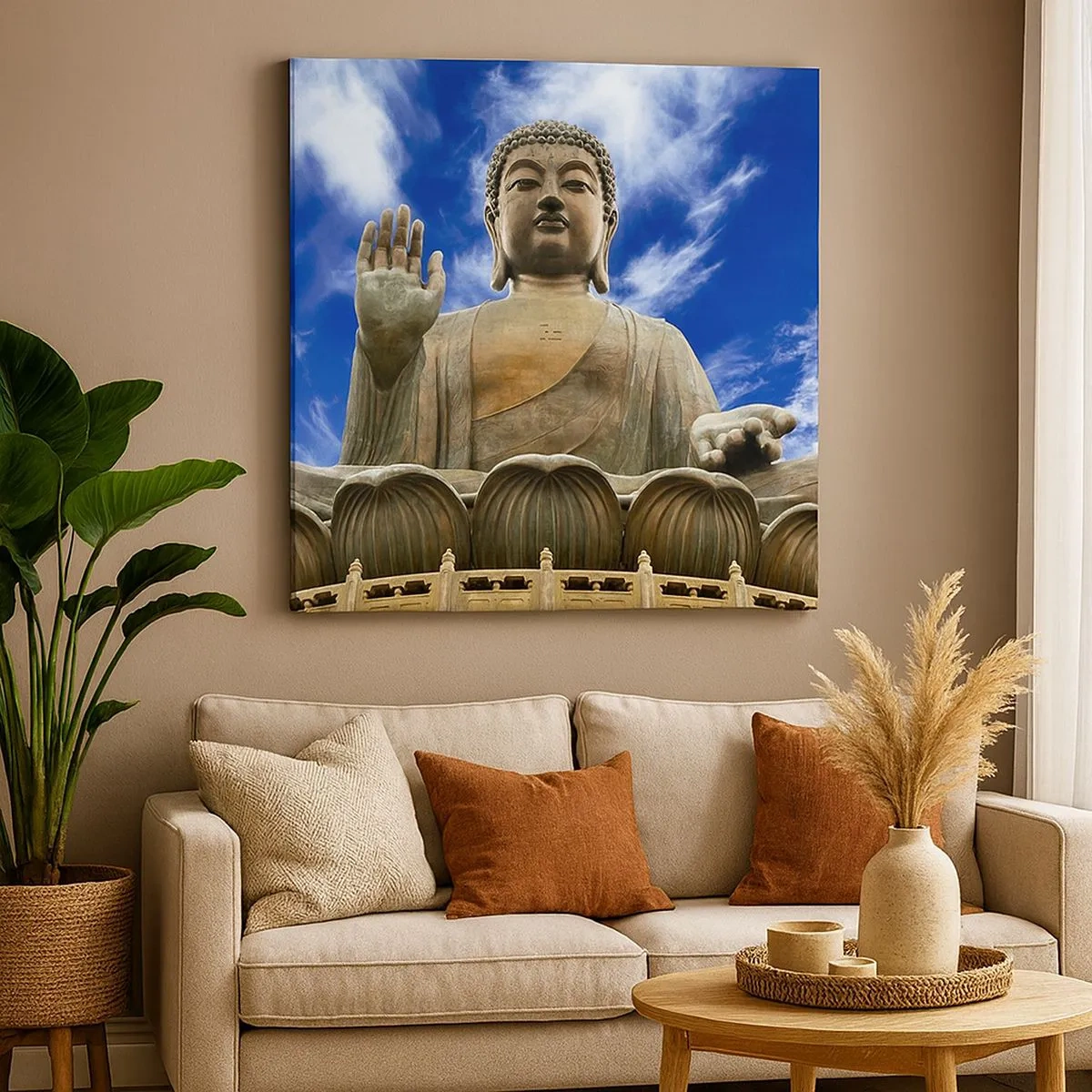 Lærredstryk - Billede på lærred - Lev uden frygt - 30x30 cm