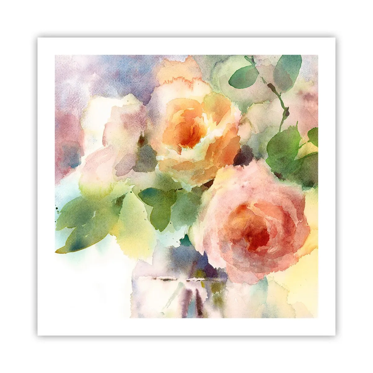 Plakat - Delikat som akvarelfarve - 60x60 cm