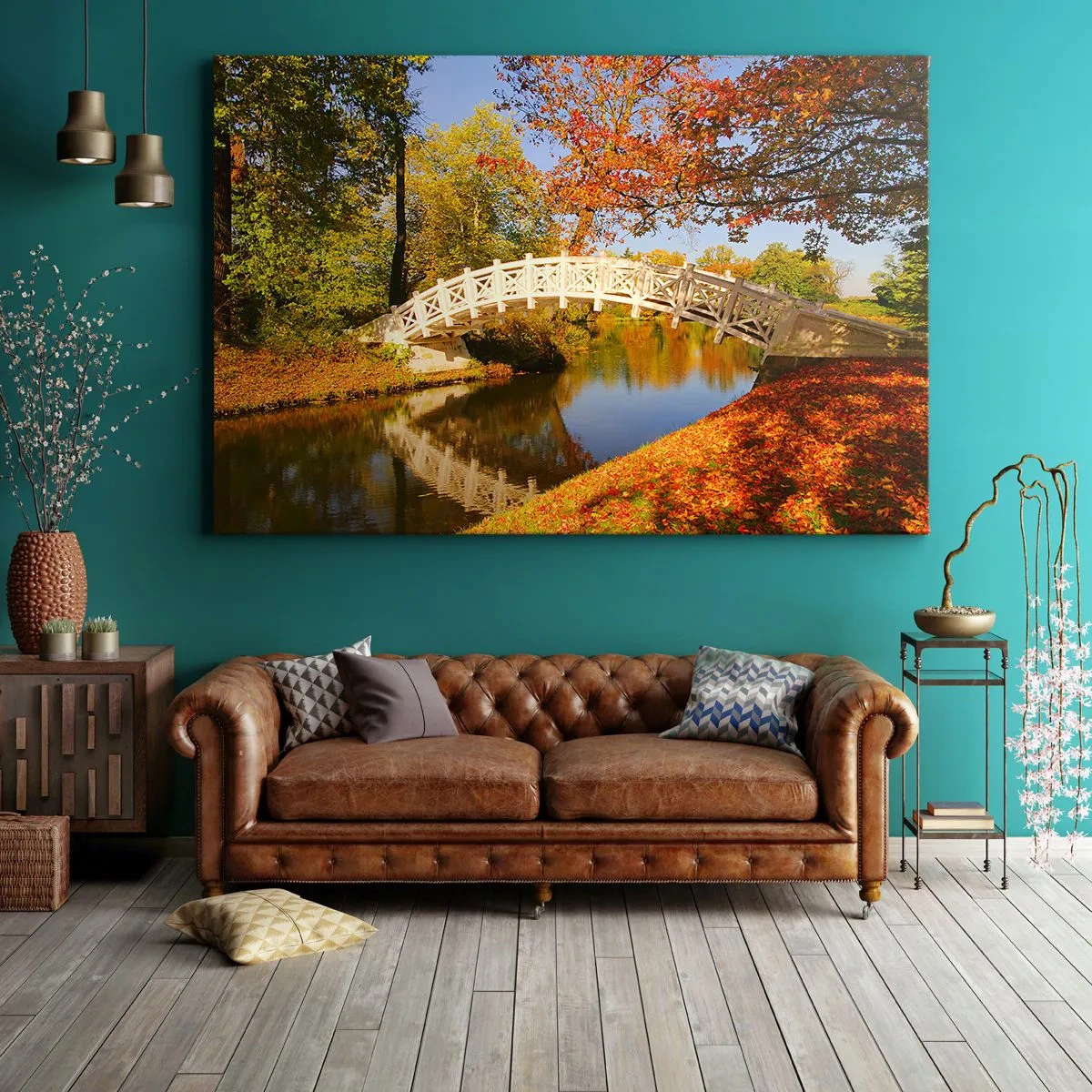 Lærredstryk - Billede på lærred - På den hvide bro af suk - 100x70 cm