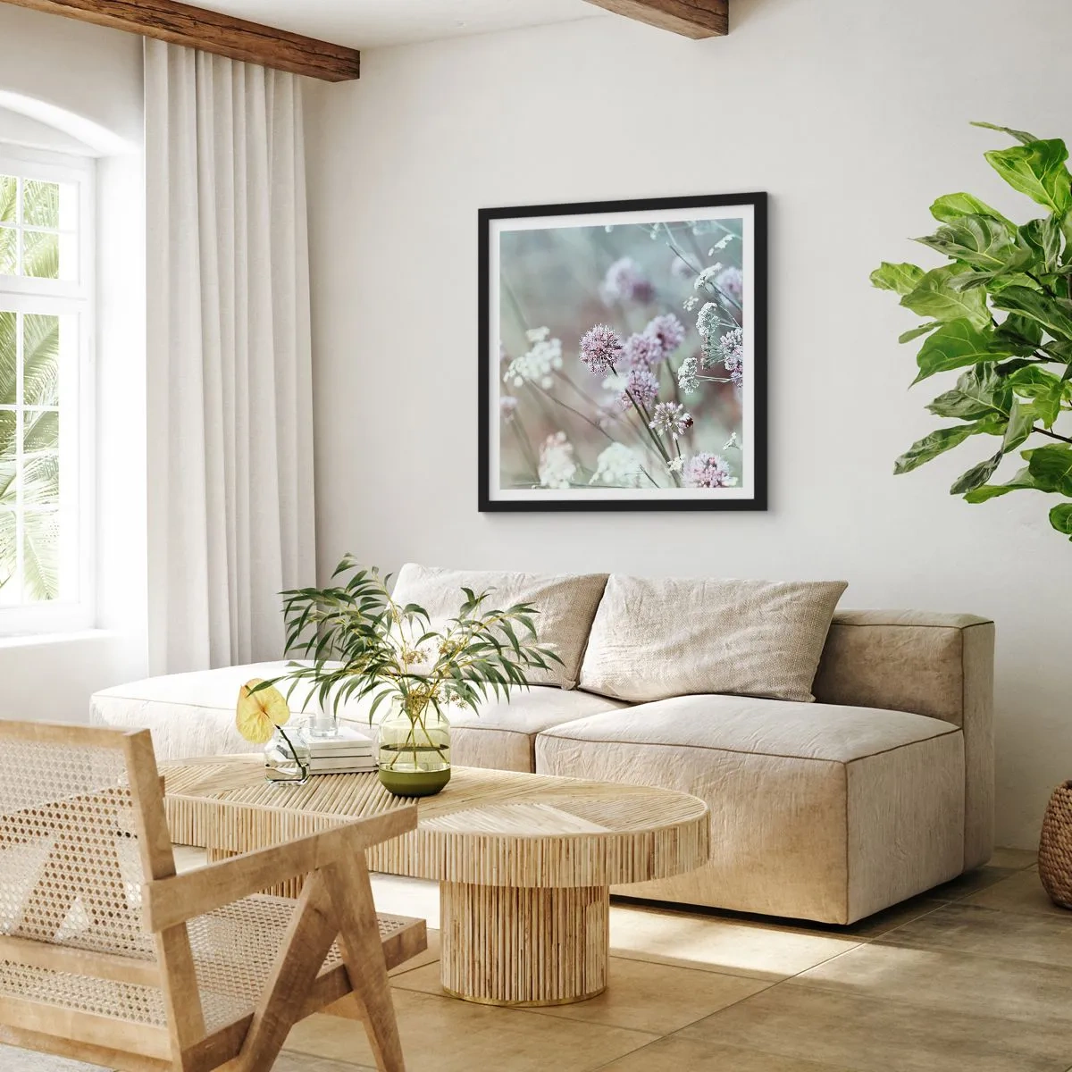 Plakat i sort ramme - Søde filigranurter - 30x30 cm