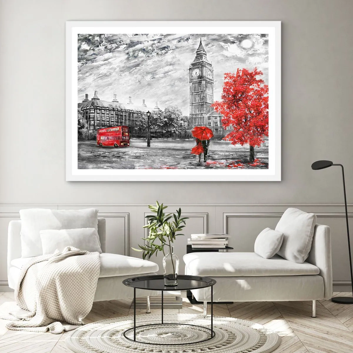 Plakat i hvid ramme - En spændende dag - 91x61 cm