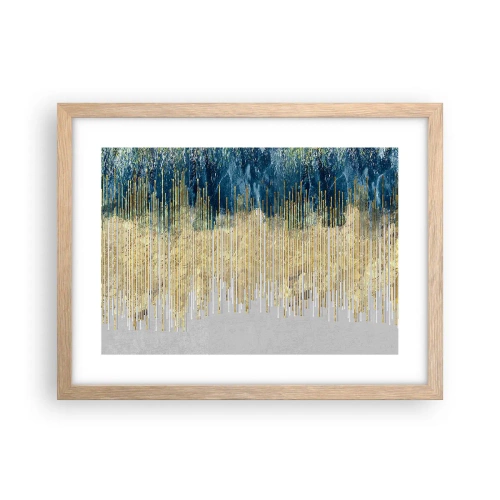 Plakat i ramme af lyst egetræ - Forgyldt grænse - 40x30 cm