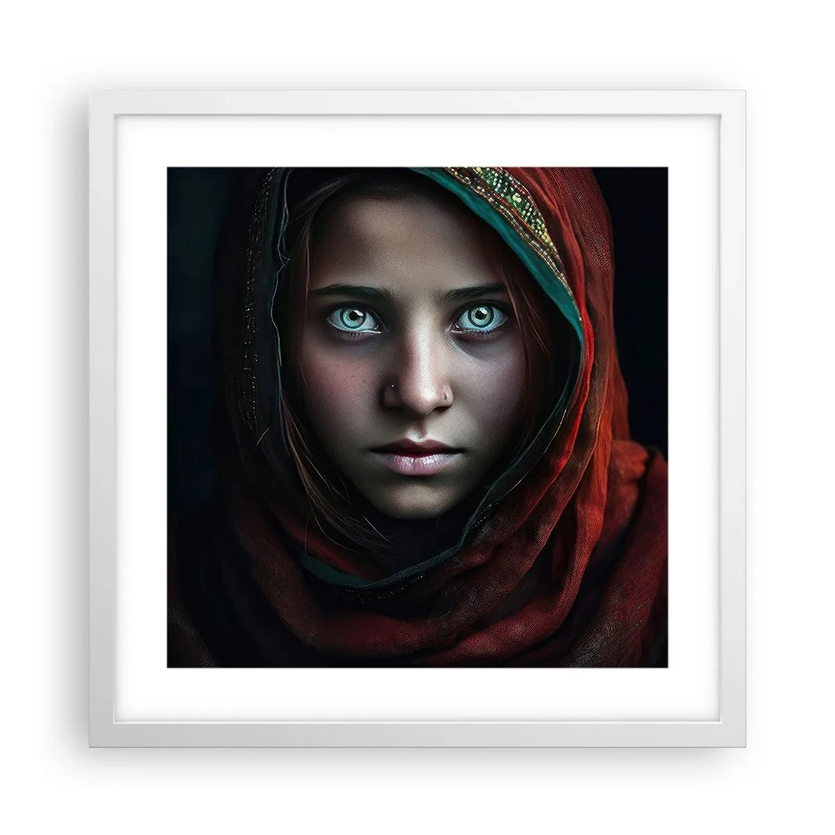 Plakat i hvid ramme - Østens prinsesse - 40x40 cm