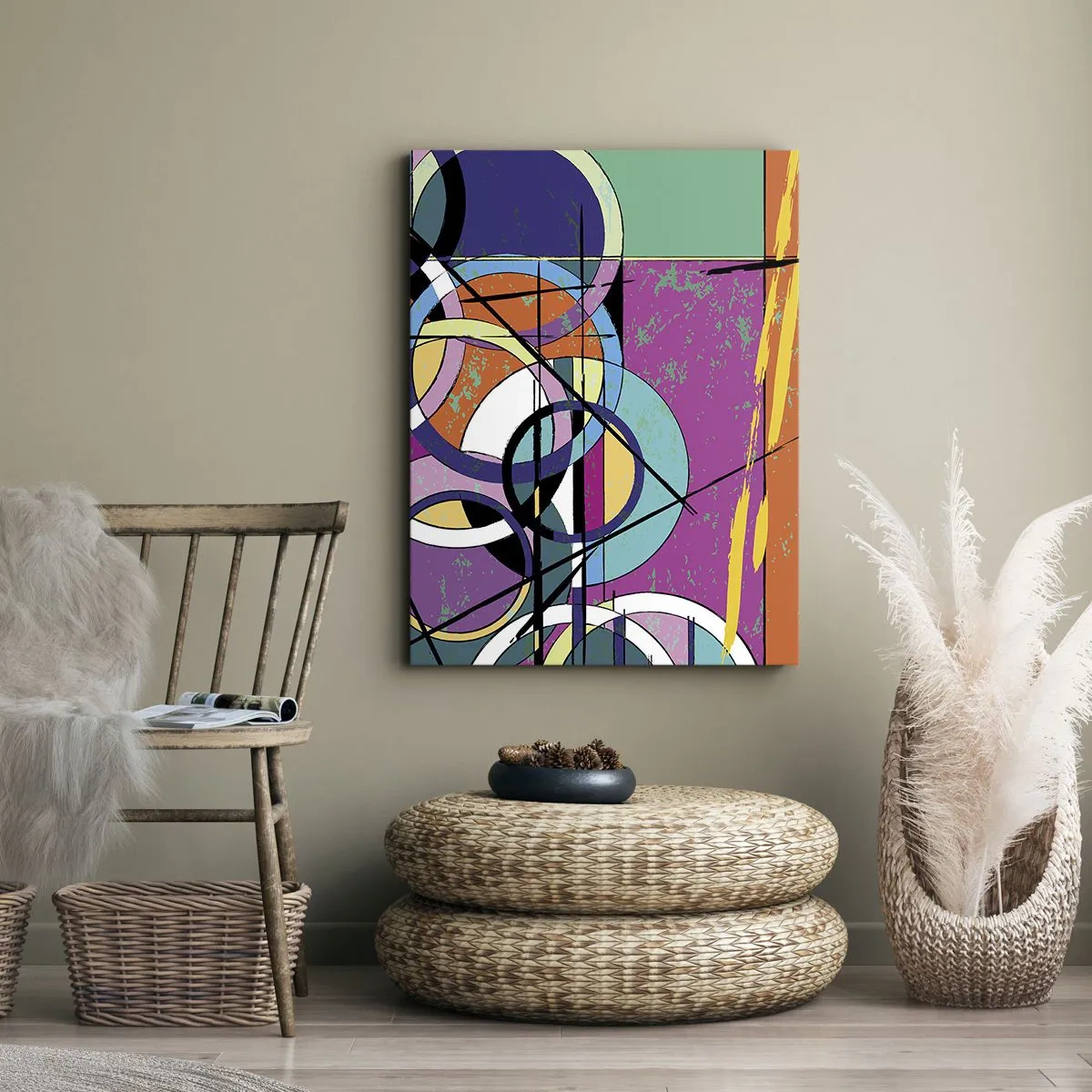 Lærredstryk - Billede på lærred - Hjul for hjul - 65x120 cm