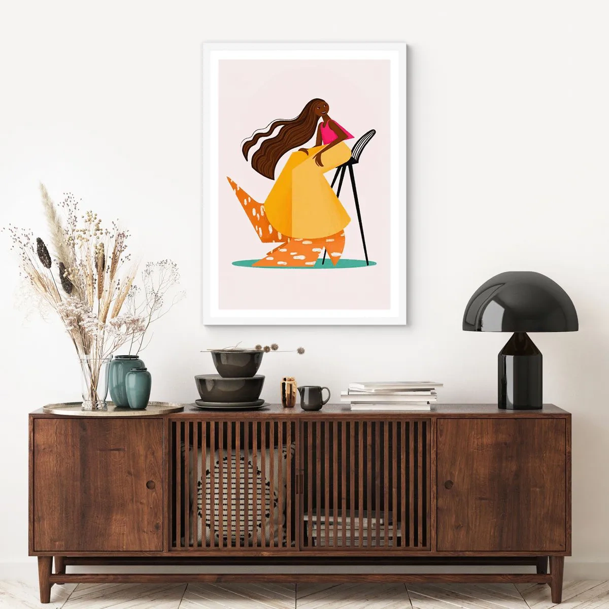 Plakat i hvid ramme - Mode er også sjovt - 30x40 cm