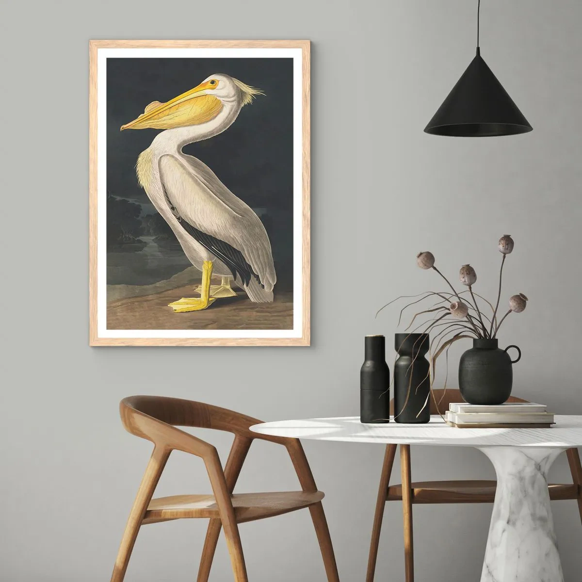 Plakat i ramme af lyst egetræ - Fuld af stolthed - 70x100 cm