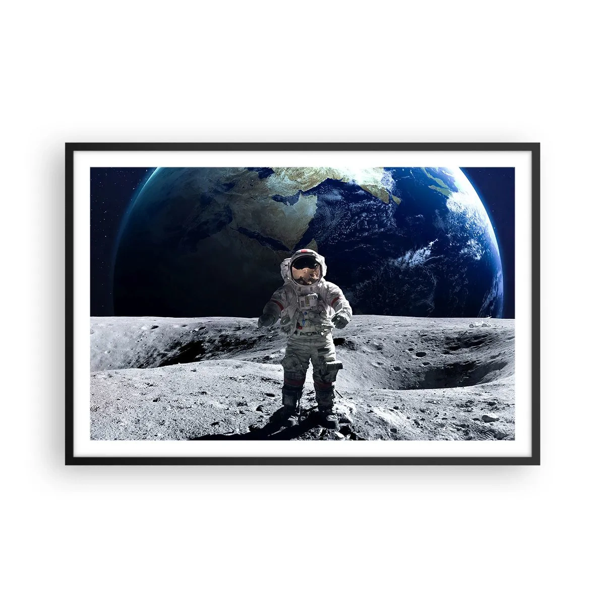 Plakat i sort ramme - Hilsner fra månen - 91x61 cm