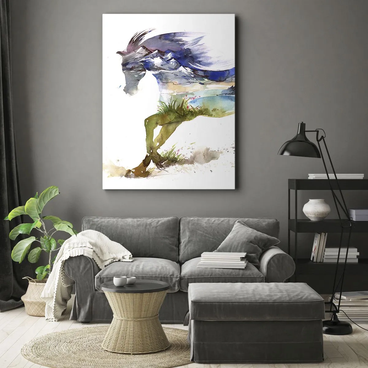 Lærredstryk - Billede på lærred - Fra engen lige op til himlen - 65x120 cm