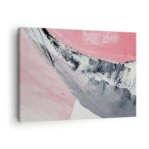Lærredstryk - Billede på lærred - En abstrakt komposition i nuancer af lyserød og grå. - 70x50cm - Matchende sammensætning - Moderne vægdekoration til stue og soveværelse ARTTOR