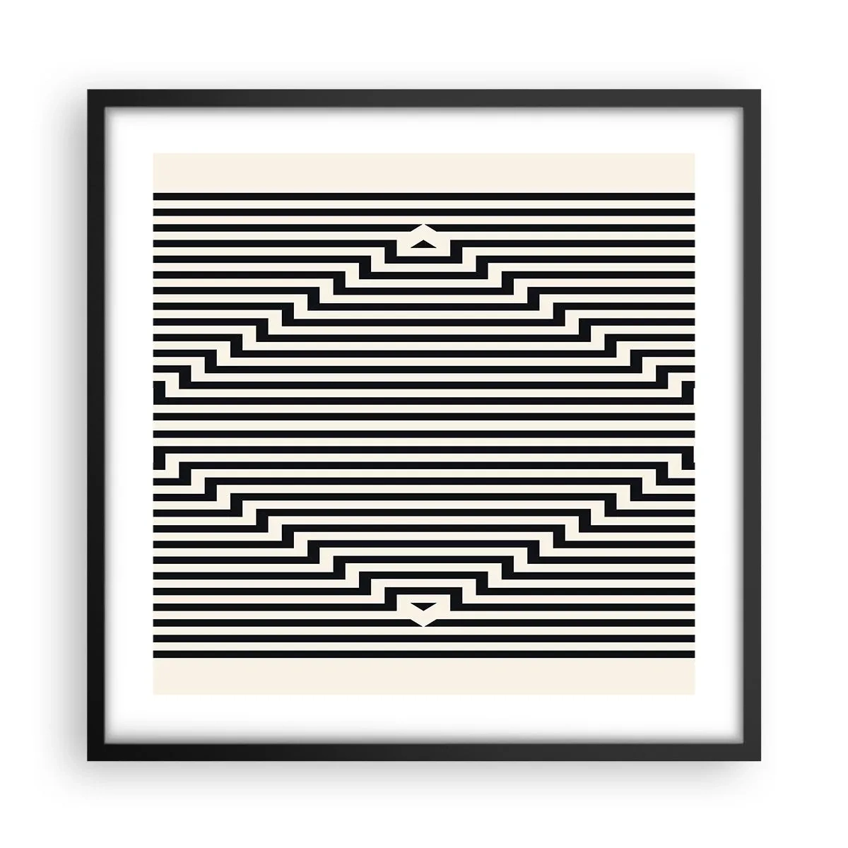 Plakat i sort ramme - Geometrisk illusion - 50x50 cm