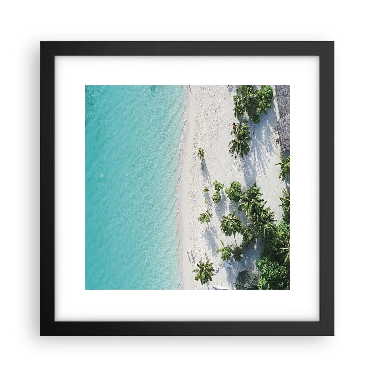 Plakat i sort ramme - Ferie i paradis - 30x30 cm