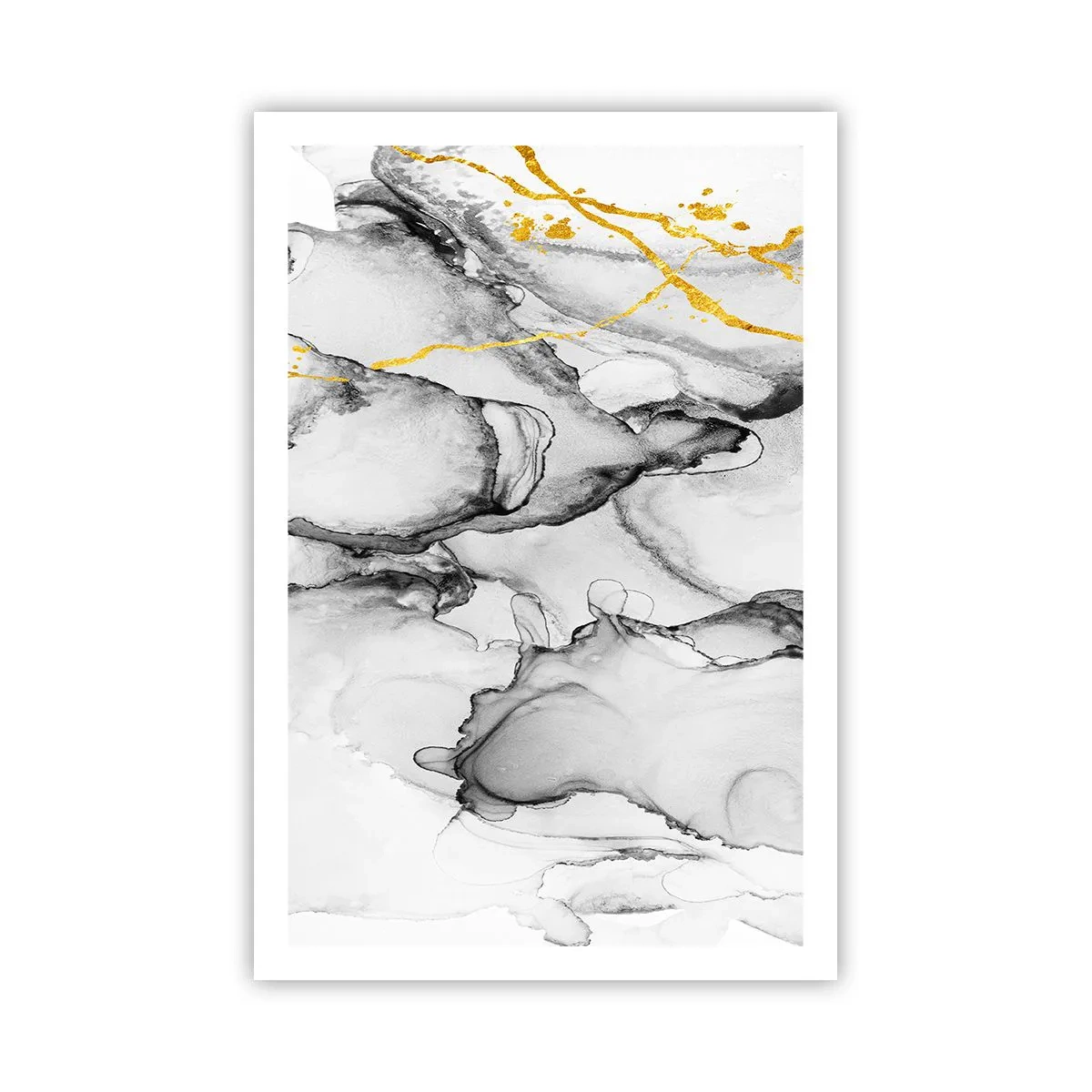 Plakat - Sammensætning med guldmotiv - 61x91 cm