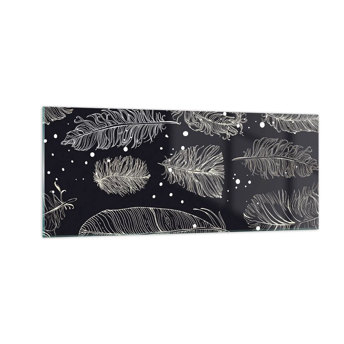 Billede på glas - Fjerede blonder - 100x40 cm
