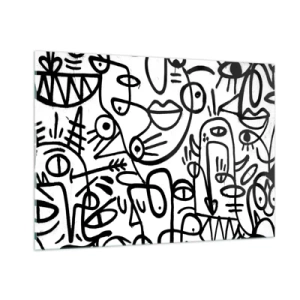 Billede på glas - Ansigter og luftspejlinger - 100x70 cm