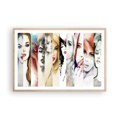 Plakat i ramme af lyst egetræ - Og det er altid DIG - 91x61 cm