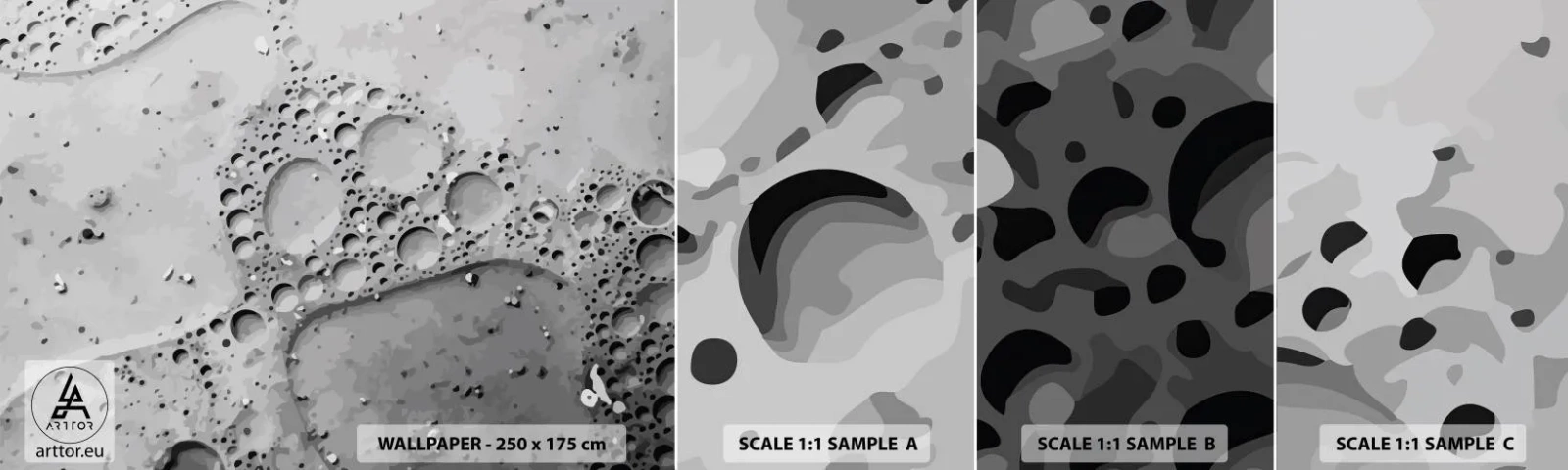 Fototapet Prøve Standard Eco - Opskummet spor - Sammensætning, Stykke, Grafik - 100x30 cm