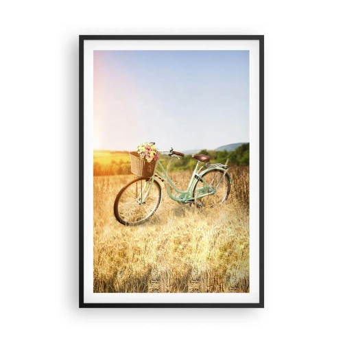 Plakat i sort ramme - Jeg bliver her et stykke tid - 61x91 cm