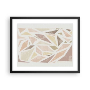 Plakat i sort ramme - Komposition af farvet glas - 50x40 cm