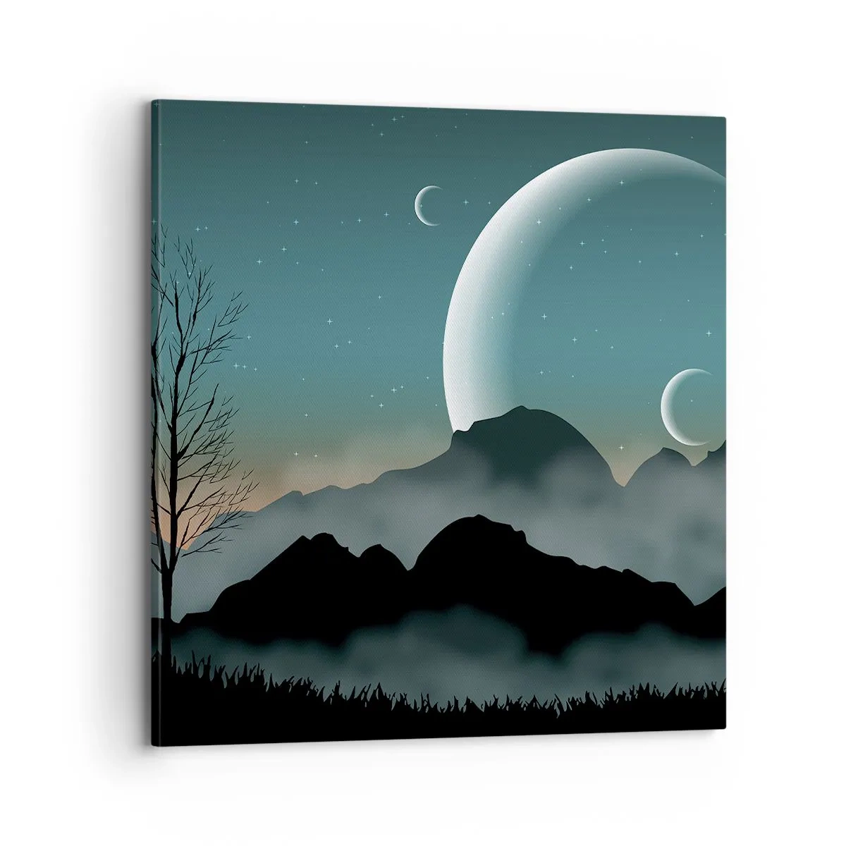 Lærredstryk - Billede på lærred - Karneval i den stjerneklare nat - 70x70 cm