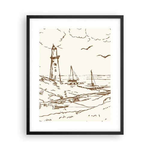 Plakat i sort ramme - Oversigt over sommerminder - 40x50 cm