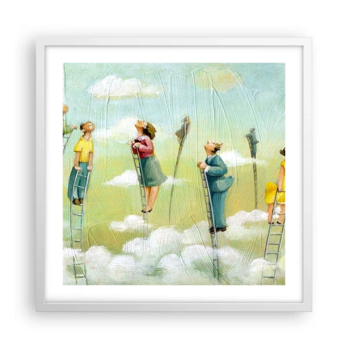 Plakat i hvid ramme - Bag din drøm - 50x50 cm