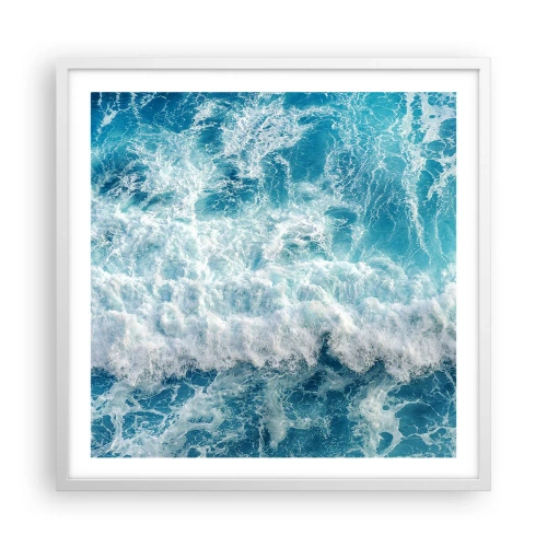 Plakat i hvid ramme - Glædeligt og i spring - 60x60 cm