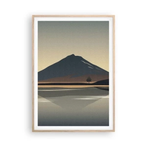 Plakat i ramme af lyst egetræ - Spejlrefleksion - 70x100 cm