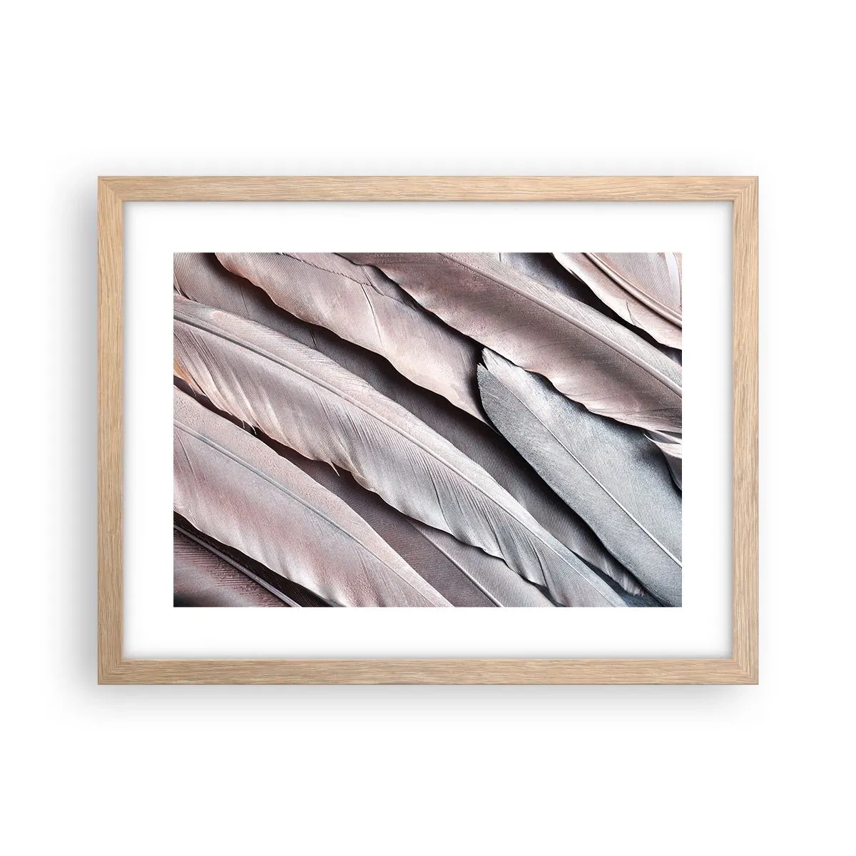Plakat i ramme af lyst egetræ - I lyserødt sølv - 40x30 cm