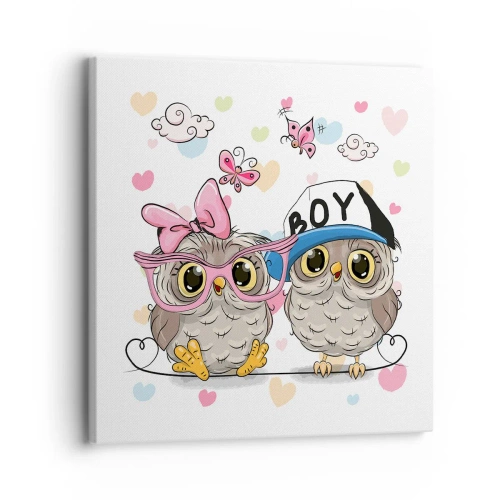 Lærredstryk - Billede på lærred - Lad os elske hinanden! - 30x30 cm