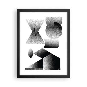 Plakat i sort ramme - Vinkler og ovaler - 30x40 cm