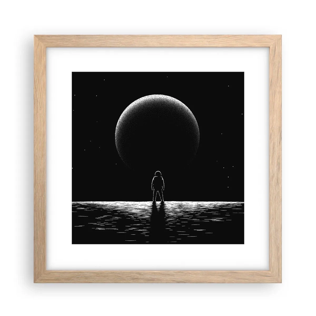 Plakat i ramme af lyst egetræ - Ansigt til ansigt - 30x30 cm