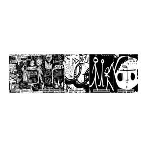 Fototapet Prøve Standard Eco - Den åndelige ungdom med lov og glæde - Graffiti, Stykke, Moderne mønster - 100x30 cm