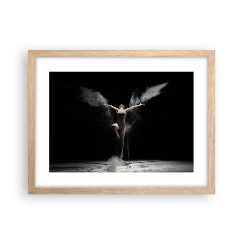 Plakat i ramme af lyst egetræ - Elfer findes - 40x30 cm