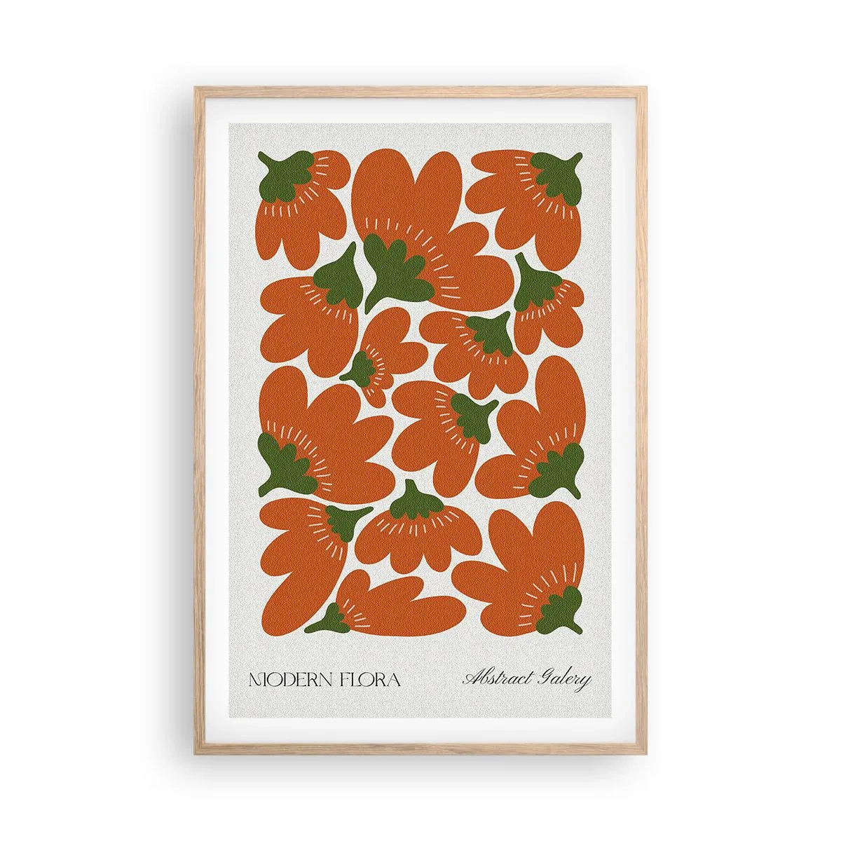 Plakat i ramme af lyst egetræ - Fra en blomsts liv - 61x91 cm