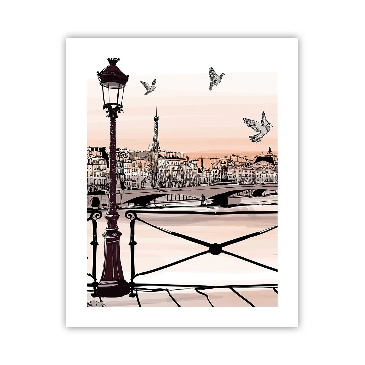 Plakat - Over Paris' hustage - 40x50 cm