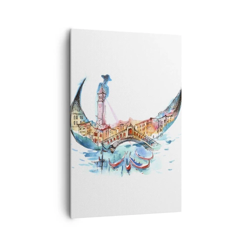 Lærredstryk - Billede på lærred - Vi sejler gennem byen - 80x120 cm