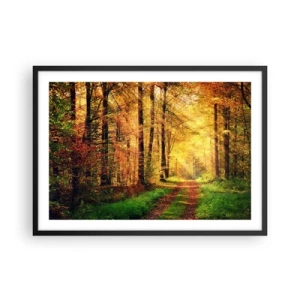 Plakat i sort ramme - Skovgylden stilhed - 70x50 cm