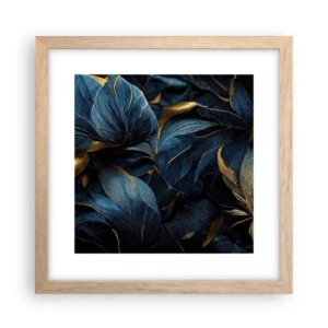 Plakat i ramme af lyst egetræ - Foret med guld - 30x30 cm